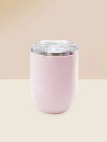 1pc, 12oz 304 Stainless Steel Inner & PP Outer Shell Insulated Tumbler | Press Button Lid Suitable For Hot/Cold Beverages - Multicolor - View 9