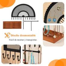 Organizador de Joyas de Metal en Forma Sector Soporte para Joyas con Bandeja para Joyería Exhibición Joyas de Collares Soporte para Pendientes para Guardar y Exhibir Collares/Pulseras/Pendientes - como en la foto - Ver 3