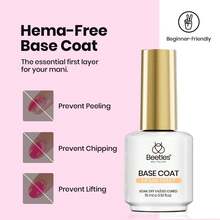 Beetles HEMA-Free Nail Tips Glue Kit, All-In-One Nail Extension Kit For Press On False Nails, DIY Salon Manicure At Home - 3Pcs 15Ml HEMA-free Nail Glue Base Top Coat Set - View 5