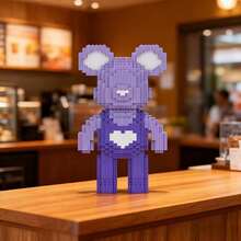 Bộ đồ chơi lắp ráp mô hình gấu 1300 mảnh | Màu tím ngộ nghĩnh, mới lạ, dễ thương, sáng tạo, đồ chơi lắp ráp thủ công | Dùng để trang trí bàn làm việc, quầy hoặc bệ cửa sổ | Thích hợp cho người lớn và gia đình giải trí | Hoàn hảo làm quà tặng ngày lễ, Ngày Valentine, Năm mới, Đêm Giáng sinh hoặc Quà Giáng sinh. - Màu tím - Xem 6