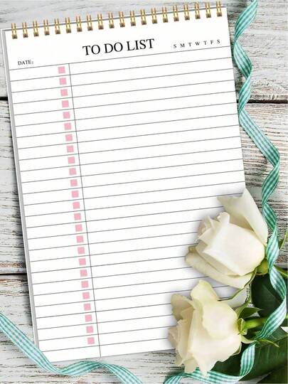 1pc Minimalist To-Do List Planner Notebook A5 Undated Spiral Bound Daily Task Journal With Simple Checkbox Layout Weekly Tracker And Date Section Suitable For School Office Or Home Use School Supplies Office Desk Accessories Gift For Men Women