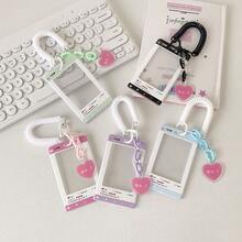 1pc Stretchy Cord Heart Shaped Card Holder, 3-Inch Small Card Display Case For Student ID, Gift Card - Card Sleeve - View 6