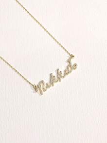 1 chiếc dây chuyền mảnh kiểu Âu và Mỹ, unisex, mặt dây chuyền chữ cái tiếng Anh cá nhân hóa, thời trang đeo hàng ngày. - Phiên bản đính kim cương 1 - Vàng - Xem 6