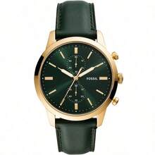Đồng hồ Fossil nam, dây da, máy quartz, ba kim, vỏ thép không gỉ/mặt kính chống trầy xước FS5437/FS559 - màu xanh lá - Xem 8