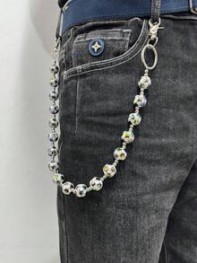 1pc Fashion Street Hip-Hop Pant Chain, Football, Billiard, Black 8 Design, Unisex Punk Waist Chain, Casual Wear Chain, Street Party Accessory (Random Color) - Multicolor - View 2