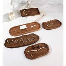 1pc Cloud-Shaped Jewelry Tray, Wooden Tray Suitable For Various Scenarios Such As Keys, Earrings, Necklaces, Soaps, Jewelry, Aromatherapy, Office, Living Room, Entryway Cabinet, Versatile Jewelry Tray - Maroon - View 3