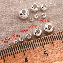 10颗优雅简约铜镀18K金、厚银色和铂金色抛光圆形隔珠DIY手链项链耳环套装，适合婚礼派对 - 彩色 - 查看 10