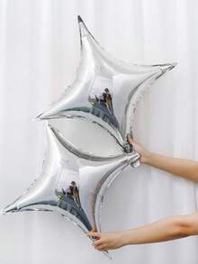 14 件银色星形铝箔气球套装，包括 10 英寸和 26 英寸方形星形铝箔气球，适用于生日派对、订婚婚礼装饰、返校情人节 - 銀色 - 查看 8