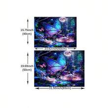 1 件梦幻丛林蝴蝶图案浴室入口硅胶可水洗地毯，现代简约设计 - 夢幻叢林蝴蝶 - 查看 6