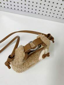 Plush Rabbit Mini Handbag, Cute Faux Fur Crossbody Bag, Versatile Small Purse For Girls - Multicolor - View 7