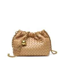 Bolso tejido para mujer, bolso de mano de moda y bolso de hombro tipo hobo - Albaricoque - Ver 6