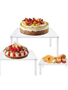 Giá đỡ bánh vuông bằng acrylic trong suốt, thích hợp cho đám cưới, tiệc tùng, trưng bày món tráng miệng. - Trong sáng - Xem 1