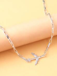 STONEFANS 1pc Minimalist Niche Design Paper Airplane Bracelet For Men, Summer Casual Style - Silver - View 4