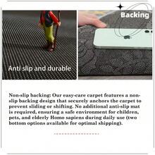 Alfombras lavables para sala de estar en el hogar, disponibles en múltiples tamaños, alfombra de área rectangular de terciopelo para interiores y exteriores, no desprende, resistente al agua y a las manchas, fácil de limpiar, impresión plana 2D minimalista en beige neutro, blanco a cuadros y rayas, alfombra suave para patio, terraza, porche, dormitorio, cocina, baño, remolque, pasillo, jardín, accesorio de decoración del hogar para el baño - A - Ver 10