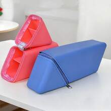 Creative Hollow Soft Silicone Pencil Case, Dual-Use Desktop Student Simple Pencil Bag, Rhombus Zipper Silicone Stationery Storage Bag, Stationery Pencil Pouch - Silicone Pen Case - View 2