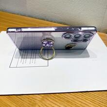 360° Diamond Ring Holder Compatible With IPhone 17 ProMax/AIR/1615/14/13/12/11, S10/S20/S21/S22/S23/S24/S25/S26, Galaxy A55 5G, A35/A15/S24U, , Moto Devices. New Electroplated Anti-Drop Phone Case + Heart-Shaped DIY + Glitter Card Slot + Diamond Ring Holder - Purple - View 3