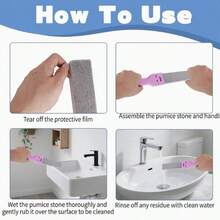 1 Set Of 8 Volcanic Stone Cleaning Brushes With Handle, Volcanic Stone Toilet Cleaning Brush, Suitable For Bathroom, Kitchen Sink, Grill, Home Stove Grates, Toilet, Tile, Bathtub Scale And Rust Removal Cleaning Tool - A - View 4