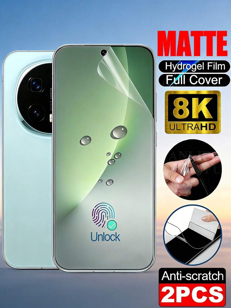 Minimalist Matte Screen Protector Film 2pcs Matte Hydrogel Film Anti Glare And Anti Fingerprint Explosion Proof And Scratch Resistant Mobile Phone Screen Protector Film Compatible With Huawei/Honor/ Smooth Oil Layer Scratch Automatic Repair Simple And Easy To Stick Protective Film Soft Film Not Glass Spring Birthday Gift