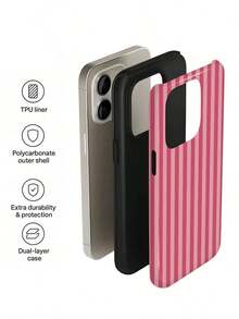 1pc Minimalist Artistic Colorful Striped Pattern Glossy 2-In-1 Phiên Film Hard Phone Case Compatible With Samsung/ 11/12/13/14/15/16/17 Pro Max - Nhiều màu 19 - Xem 6