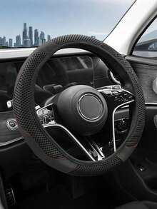 Crystal Carbon Fiber Steering Wheel Cover | Racing Grade Nano Anti-Wear Coating + Racing Track Texture Anti-Slip Lining | Premium Embroidery - A - View 10