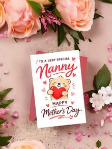 Thiệp chúc mừng Ngày của Mẹ đầy xúc động dành cho bà và người giữ trẻ – Hình chú gấu dễ thương ôm trái tim đỏ, "Gửi đến người giữ trẻ vô cùng đặc biệt", món quà ý nghĩa dành cho bà và người giữ trẻ, giáo viên, người chăm sóc trẻ, kèm theo phong bì. - A - Xem 12