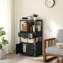 【幅60cm奥行40cm高さ112cm】スチールラック 高さ調整可能  扉付き 引き出し収納 大容量  オーペンラック 扉付き  オープンラック 可動棚 分割可能 大容量 オープンシェルフ 収納ラック キッチンラック 棚 食器棚 収納ラック 棚 物置 作業台 倉庫用 各棚板耐荷重約100kg - 1 - チェックする 8