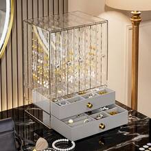1pc Multi-Functional Transparent Desktop Drawer-Style Jewelry Box, Can Store Bracelets, Bangles, Watches, Rings, Earrings, Necklaces, Stud Earrings, Stackable Drawers Jewelry Organizer Box, Multi-Purpose Drawer Jewelry Box - Multicolor - View 11