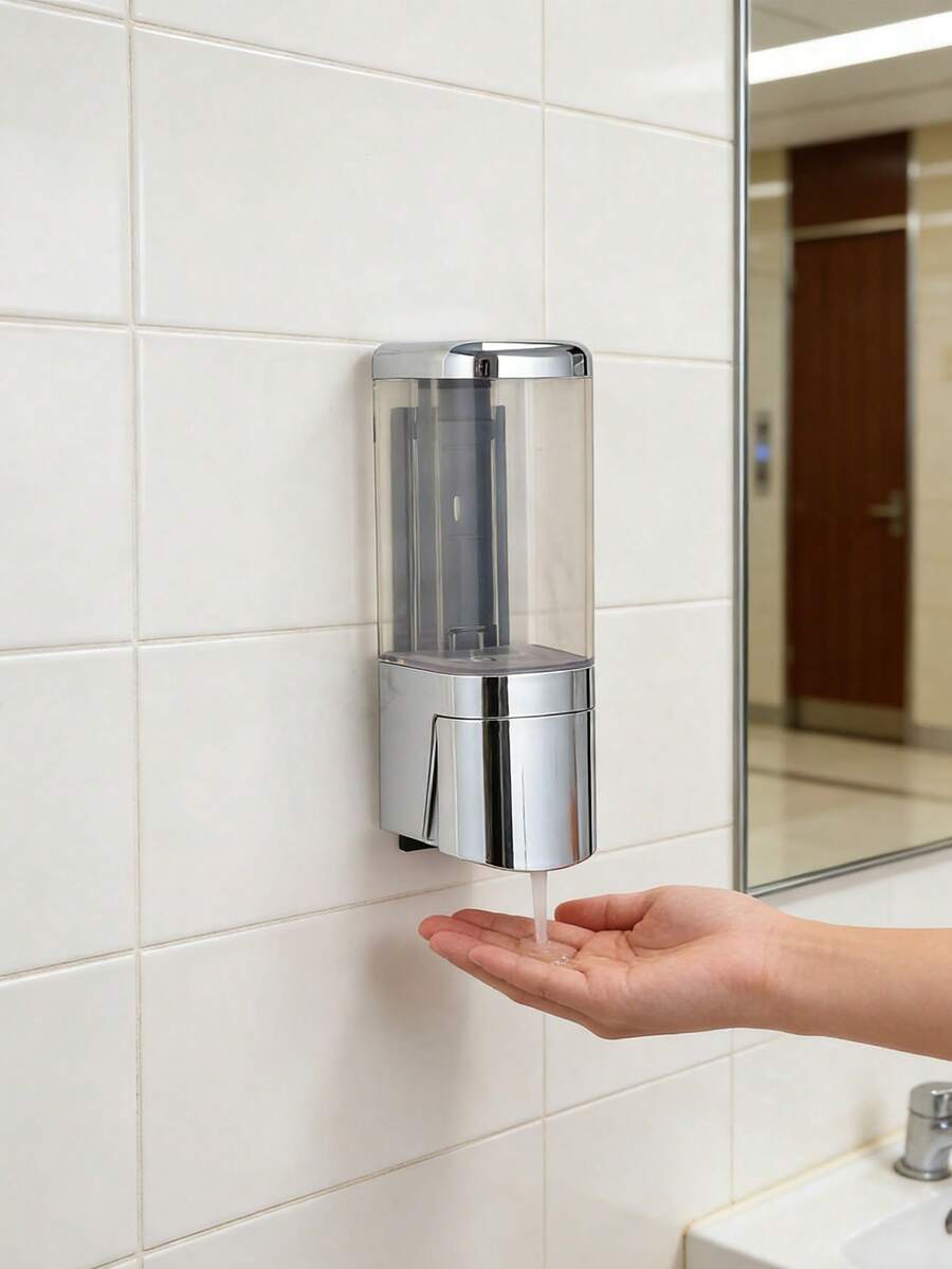 时尚壁挂式皂液器 – 500毫升手动液体洗手液分配器，适用于浴室、厨房、酒店和办公室 - 多色 - 查看 1