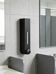 高档黑色壁挂式皂液器，420毫升，手动液体分配器，适用于浴室、厨房、酒店、办公室 - 黑色 - 查看 8