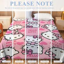 SANRIO 1件 Hello Kitty 主題客製化毛毯，可個性化姓名定制，以 Hello Kitty 為主角搭配愛心元素，可愛甜美風格，柔軟舒適，可機洗，適用於沙發、床鋪、旅行，送給家人朋友的完美禮物 - 彩色 - 查看 9