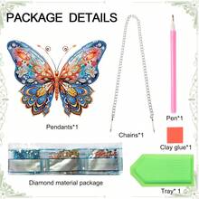 1pc 2D Flat Pink Butterfly Diamond Art Set, Adult DIY Acrylic Diamond Painting Kit, Butterfly Hanging Window Pendant Decor, Gemstone Craft Painting Kit - No Frame - View 6