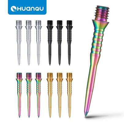 HUANQU 3pcs Titanium Alloy Dart Tips | 4 Color Options | 2BA Adapter | 35mm Durable Metal Dart Tips | Titanium Alloy Features High Strength And Excellent Toughness, Resistant To Brittle Fracture | Valentine's Day, Easter, Birthday Gift | Darts Enthusiasts