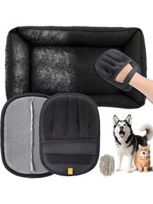 1pc Pet Hair Cleaning Tool, Pet Hair Cleaning Glove, Large Static Electricity Pet Deshedding Glove, Pet Grooming Brush, Pet Hair Remover, Hair Cleaning Tool, Home Hair Cleaning Device, Home Supplies, Pet Supplies - Multicolor - View 2