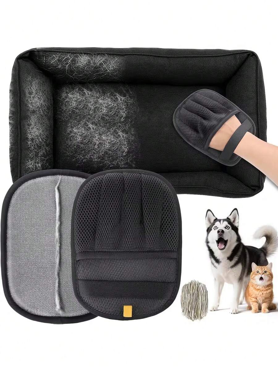 1pc Pet Hair Cleaning Tool, Pet Hair Cleaning Glove, Large Static Electricity Pet Deshedding Glove, Pet Grooming Brush, Pet Hair Remover, Hair Cleaning Tool, Home Hair Cleaning Device, Home Supplies, Pet Supplies