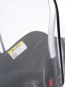 1pc Baby Carrier Breathable Mesh Cover, Universal Fit High Elastic Protective Net For Infant Car Seat, Stroller, Travel, Anti-Dust, Visible Design - White - View 4