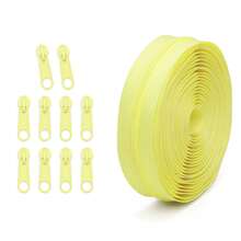 1 Set = 4.5m Zipper + 10 Zipper Pulls, 20 Colors Available, #3 Zipper Set, Matching Colored Zipper Pulls, Suitable For Clothing, Bags, Home Textiles And More - 4.5 Meters Of No. 3 Nylon Zipper + 10 Plastic Zipper Pulls - View 23