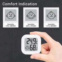 2pcs High Precision Mini Digital Thermometer Hygrometer, Small Room Temperature Monitor With Fast Refresh, Indoor/Outdoor Temperature & Humidity Sensor, LCD Display, Suitable For Home, Bedroom, Baby Room, Office, Greenhouse, Car - White - View 1