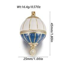 1pc Copper Creative New Easter Egg Hot Air Balloon Pendant, DIY Bracelet Necklace Phone Chain Jewelry Accessory - Multicolor - View 29