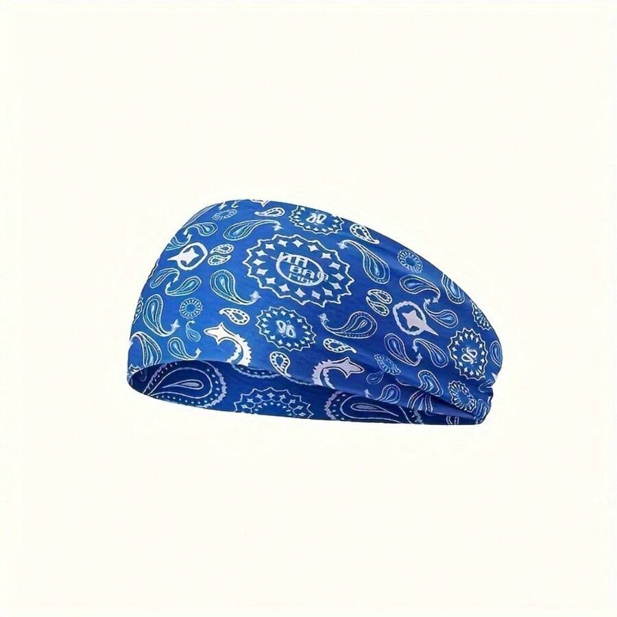 1 pieza Diadema deportiva súper absorbente y transpirable - de secado rápido y a prueba de sudor, adecuada para yoga, fitness, correr y actividades al aire libre - Azul - Ver 1