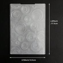 2D Embossed Embossed File Folder, Curled Leaf English Text Diamond & Circle Embossed File Folder, Scrapbooking Card Background Texture Board DIY - Large 2D - View 14