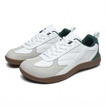 男士全天候宽楦真皮运动鞋 – 防水防滑休闲步行鞋 - 白色 - 查看 3