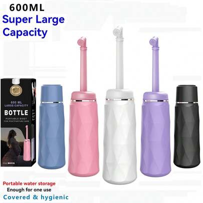 600ml Large Capacity Leak-Proof Postpartum Perineal Care Spray Bottle, With Lid Design For Better Hygiene - Portable Handheld Travel Mist Bottle For Postpartum And Perineal Care, Suitable For Women Or Men, 1 Piece, Colors: Pink, Blue, White, Purple