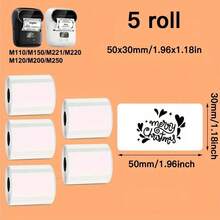 Papel de impresión de etiquetas térmicas, etiquetas autoadhesivas, disponibles en múltiples tamaños (30*20mm, 40*30mm, 50*30mm, 50*50mm, 50*80mm), adecuado para códigos de barras, envíos y etiquetas de correo - compatible con impresoras portátiles mini P50/P302A - Juego de 10 rollos - Ver 15