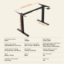 Tables - 70–117 cm Höhe schwarzer - Voir 7
