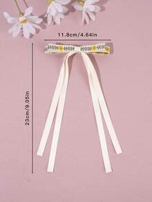 2-Piece Set Of Embroidered Hair Clips For Girls, Small Flower Embroidered Tassel Hair Clips, Ribbon Alligator Clips, Teen Hair Accessories - Multicolor - View 5
