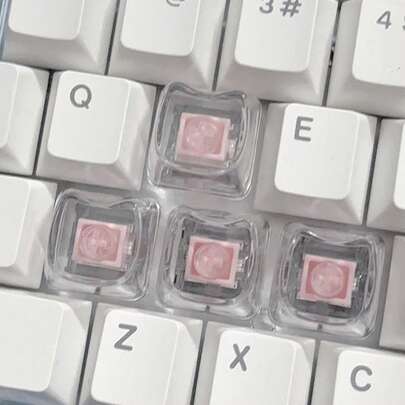 4-Piece Transparent Silicone Cat Head Keycap Sticker Set | Multiple Colors Available, Suitable For Mechanical Keyboards And Office Equipment, Protects Long Fingernails