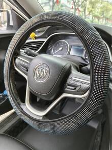Women's Full Diamond Light Luxury Steering Wheel Cover, 15 Inch Car Steering Wheel Protective Cover, Four Seasons General Fashion Exquisite, Anti Slip, Anti Sweat, Wear Resistant Flash Diamond Luxury Shining Point Diamond Anti Slip Steering Car Wheel Cover - Diamond-encrusted Steering Wheel Cover - View 4