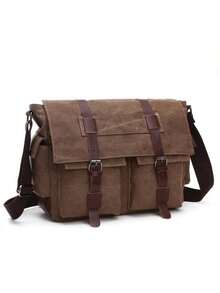 Retro Casual Messenger Bag, Multi-Functional Crossbody Bag For Men - Brown - View 10