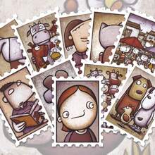 36 pièces Pack d'autocollants de guérison de personnages rétro originaux | Décalcomanies vinyle douces avec des conceptions de personnages et de scènes fantaisistes | Pour ordinateur portable, bouteille d'eau et cadeau | Pour les amateurs d'humour et les passionnés d'ambiance chaleureuse Autocollants drôles Fournitures pour scrapbooking Kindle Autocollants pour ordinateur portable - Rectangle - Voir 3