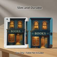 1pc Book Pattern Painted Tablet Protective Case With Stand, Compatible With Samsung A9/A9+/S9/S9FE/A11/A11+/S11/S10 FE/S10 FE+/S10 Lite, Apple Air 5/6, Honor, Matepad, And Other Popular Models. Foldable Anti-Bending, Auto Wake/Sleep, Built-In Pen Slot, Triple-Fold Stand - Perfect Daily Protection, Ideal Gift - Multicolor - View 2